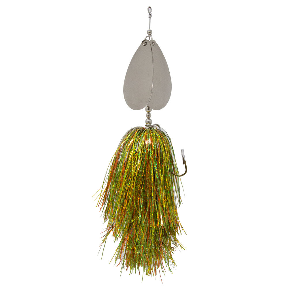 Chubby Musky Bucktail (Chartreuse) Muskie Pike Double 9 Inline Spinner  Musky Lures Baits Tackle