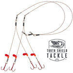 Tooth Shield Tackle Walleye / Pike 49 Strand Quick Strike Tip-Up Rig 90 LB. Red Flipper 2 Pack