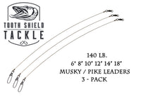 Tooth Shield Tackle Stainless Steel Musky Leaders 140 lb. 3-Pack