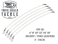 Tooth Shield Tackle Stainless Steel Musky Leaders 195 lb. 5-Pack