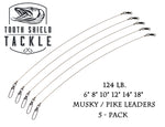 Tooth Shield Tackle Stainless Steel Musky Leaders 124 lb. 5-Pack