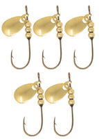 Tooth Shield Tackle Tungsten Weighted Dead Stick Charmer Tip-up / Deadstick 5 Pack #4 Hook [Gold]