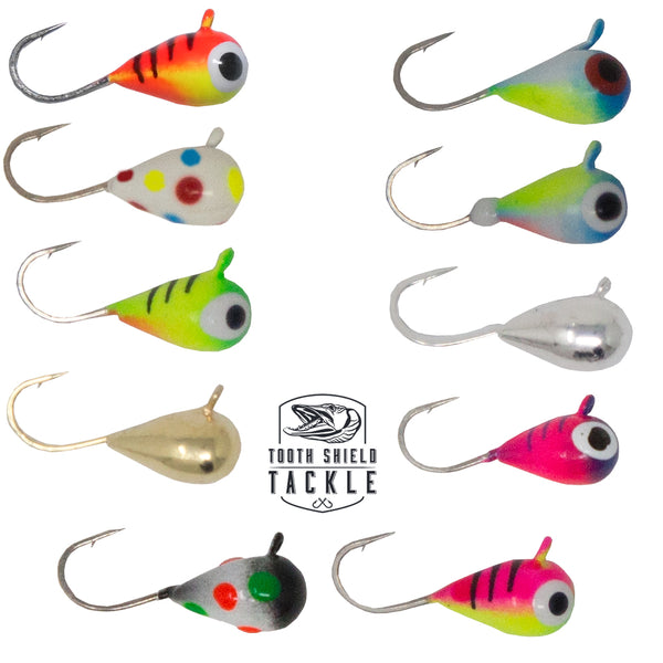 Tooth Shield Tackle Tungsten Ice Fishing Jigs 9 Pack Panfish Jigs