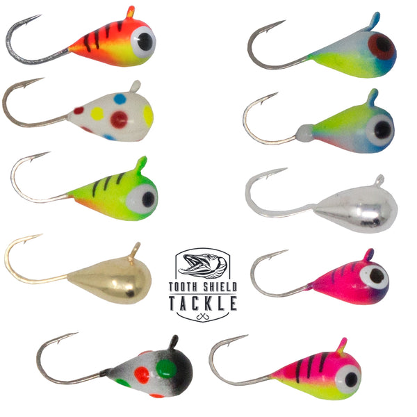 best lures for ice fishing lake simcoe Si Flies Simcoe Bugs Tungsten Glow Ice Jigs 3 - Pack [Medium