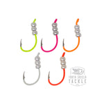 Tungsten Weighted Plummeting Tip-up / Dead stick Fluorescent Hooks / Silver Bead 5 Pack #4 Hook