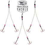 Tooth Shield Tackle 1/16 oz. Tungsten Weighted Predator Rigs 49 Strand Quick Strike Tip-Up Rig 90 LB. Pink Bead 3 Pack