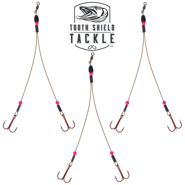 Bay Rig For Predators Tooth Shield Tackle 1/8 oz. Tungsten Weighted Predator Rigs 49 Strand
