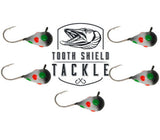 Tooth Shield Tackle UV Glow Tungsten Ice Fishing Jigs Burnt Wonderbread Tooth Shield Tackle UV Glow Tungsten Ice Fishing Jigs Tip Up Rigs Musky Sucker Rigs Leaders Bucktails