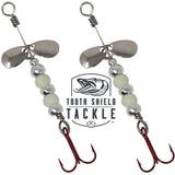 Tooth Shield Tackle Tungsten Walleye Chopper GLOW 2 Pack