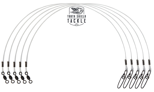 Tooth Shield Tackle Premium Fluorocarbon Musky Fishing Leaders