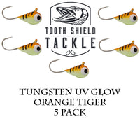 5 Pack Tungsten UV Bright Ice Fishing Jigs 5mm Tungsten Ice Jig
