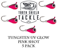 5 Pack Tungsten UV Bright Ice Fishing Jigs 5mm Tungsten Ice Jig Head –  Tooth Shield Tackle